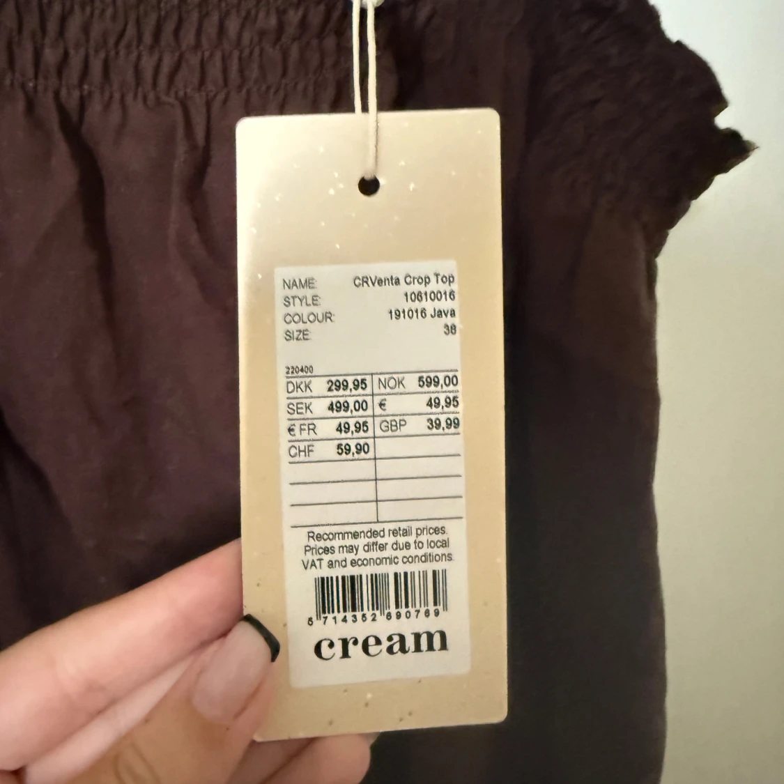 Brun croppad linnetopp från Cream - 1