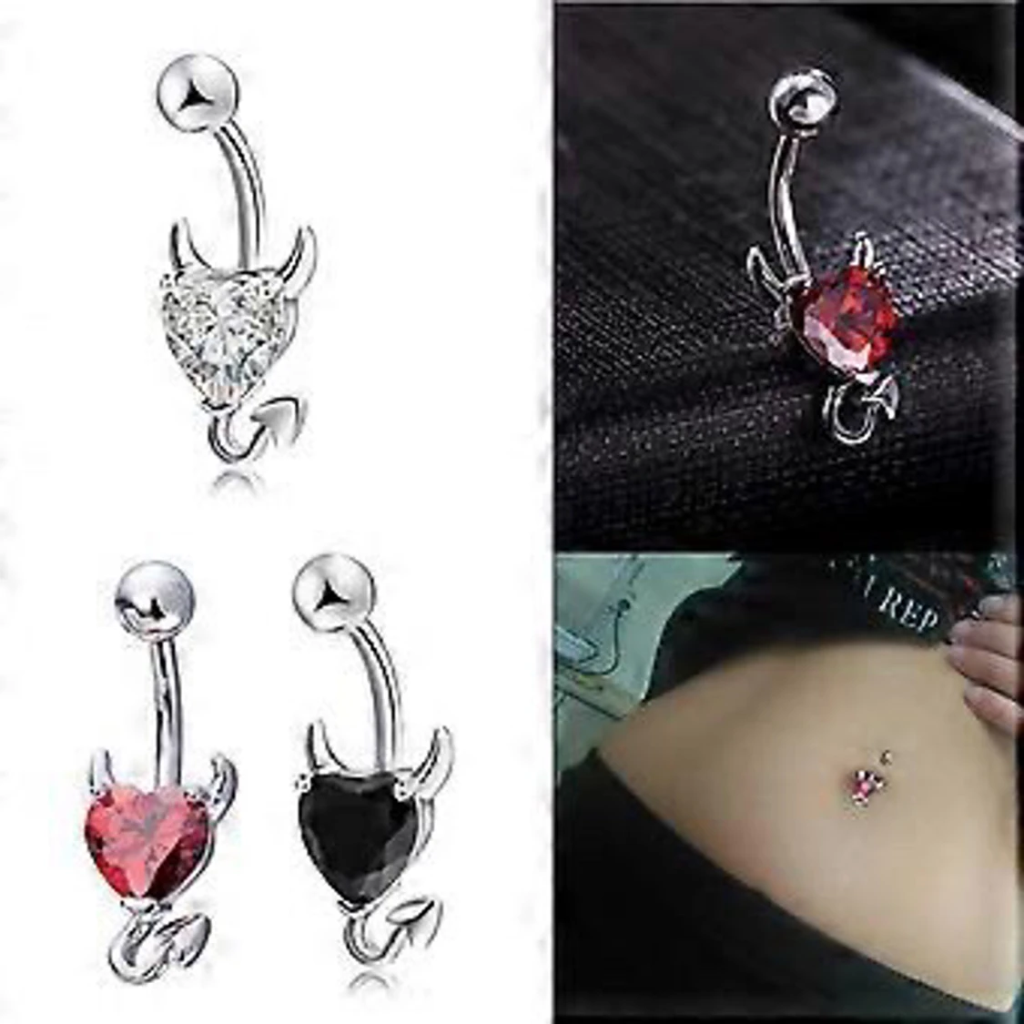  Hjärtnavelpiercing och örhängen - 3