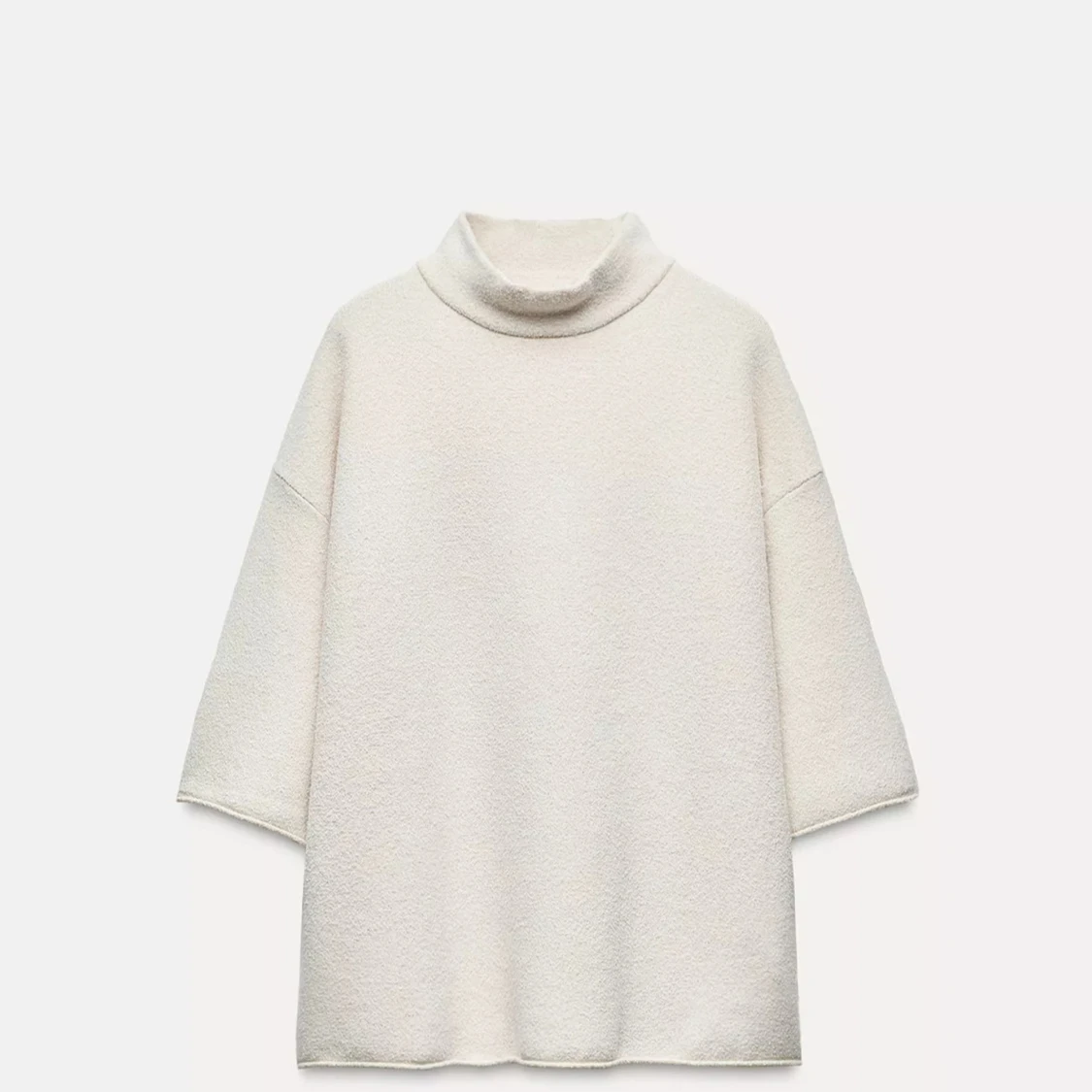 Beige polotröja med trekvartsärm - 1