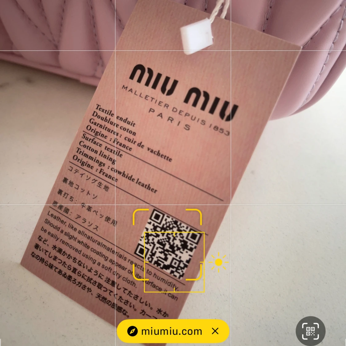 Rosa quiltad handväska från Miu Miu - 3