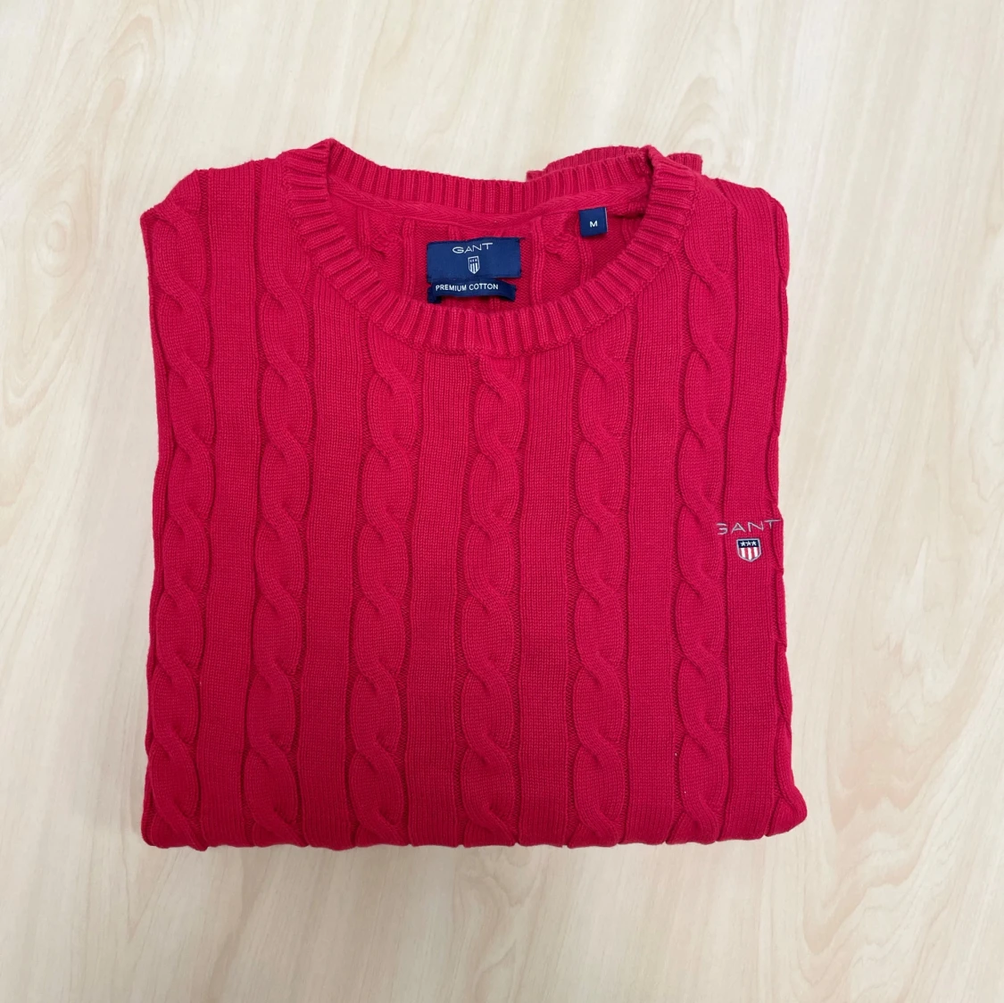 Röd kabelstickad tröja från GANT - 3