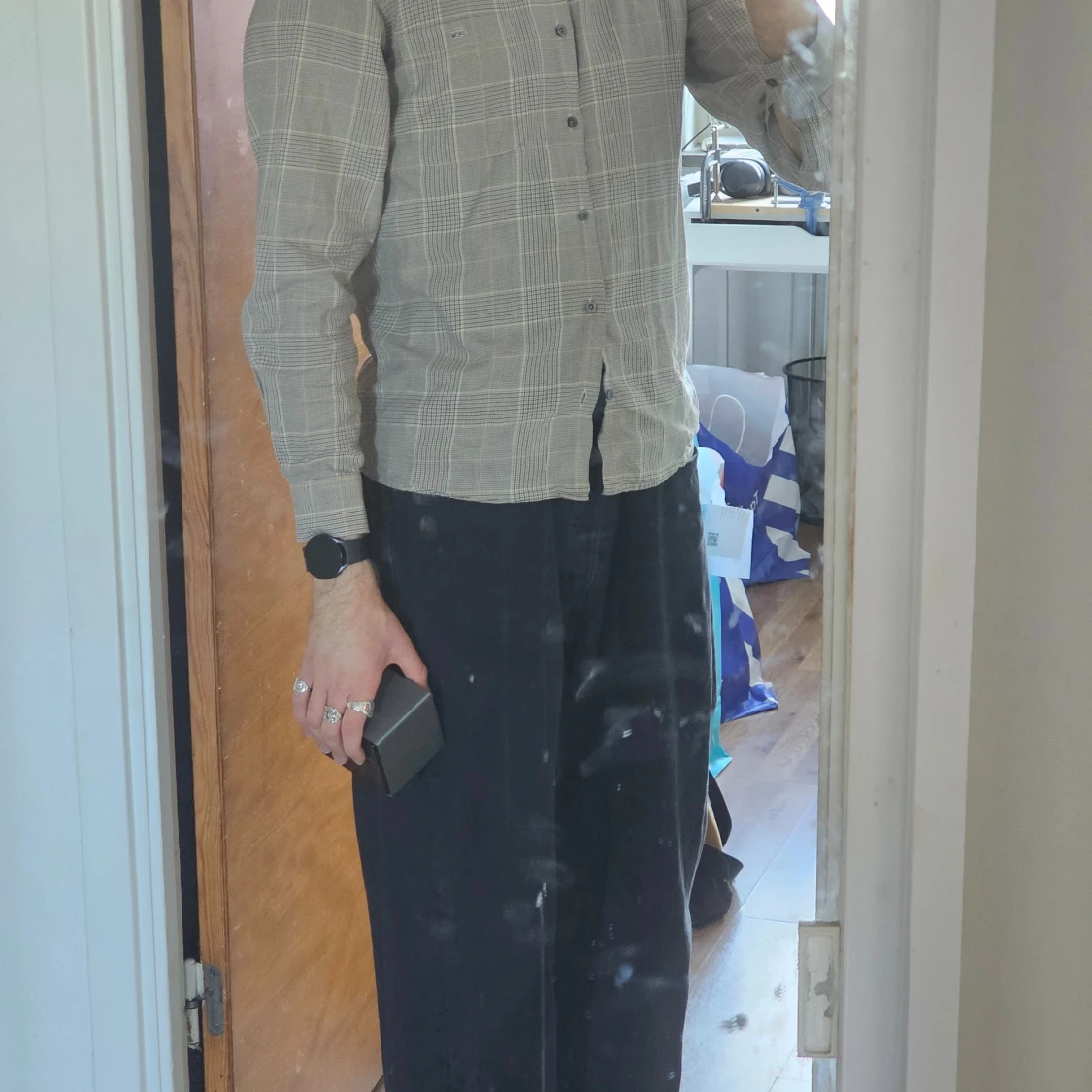 Beige rutig skjorta från Lacoste