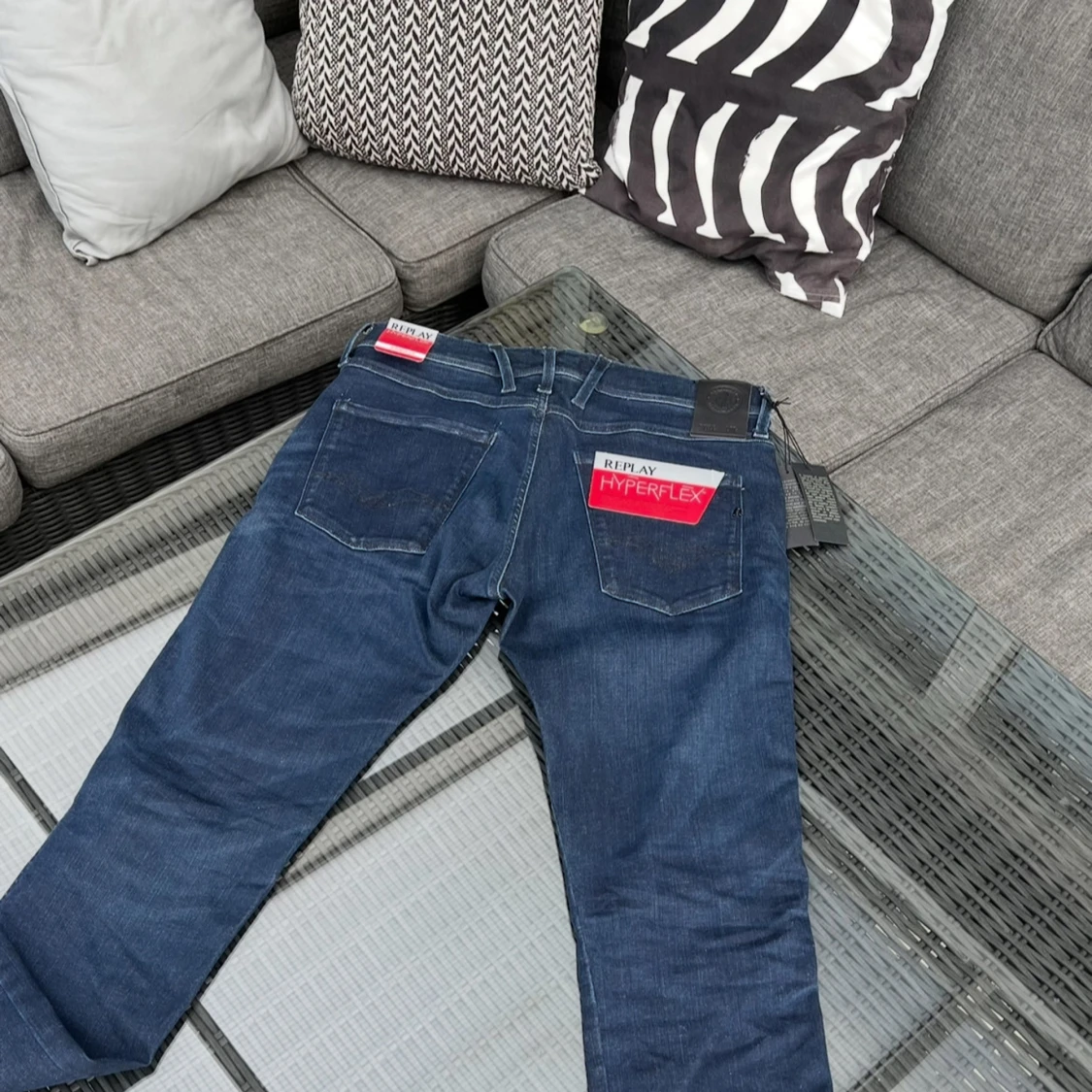 Replay Hyperflex jeans i mörkblå denim - 2