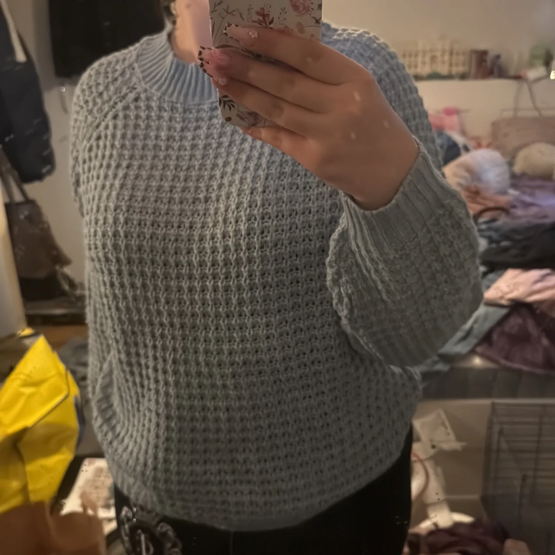 Ljusblå stickad tröja från 157