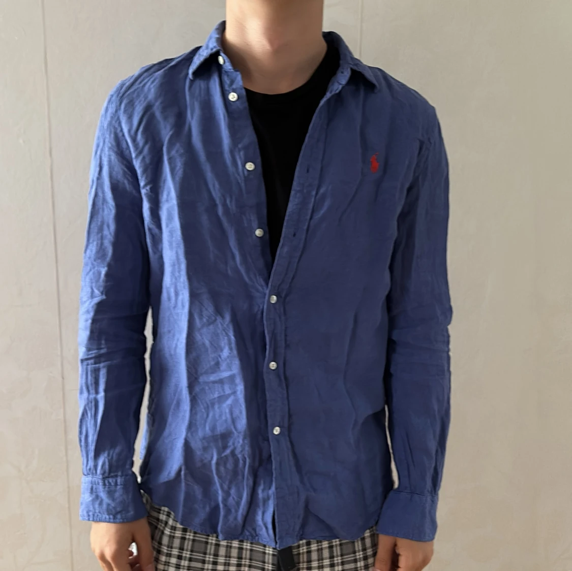 Blå linneskjorta från Ralph Lauren