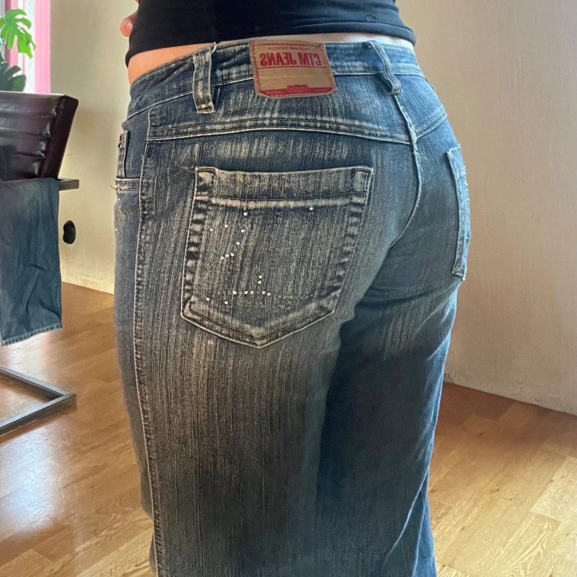 Blå lågmidjade bootcut jeans från Cim Jeans