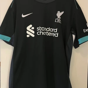 Liverpool 24/25 bortatröja – Virgil van Dijk #4 – replika – storlek L - Säljer en replika av Liverpools bortatröja säsongen 24/25 med VIRGIL 4 på ryggen. Storlek L (vuxen). Använd men i gott skick med normalt bruksslitage – inga större defekter.         	•	Modell: Liverpool FC bortatröja 2024/25 (replika) 	•	Spelare/nummer: Virgil van Dijk #4 	•	Storlek: L (vuxen) 	•	Skick: Använd; normalt tvättslitage, tryck i okej form 	•	Röks- och djurfritt hem  Prisidé: 300 kr Leverans: Kan hämtas eller skickas mot frakt. Köpare står för frakt Betalning: Swish funkar.