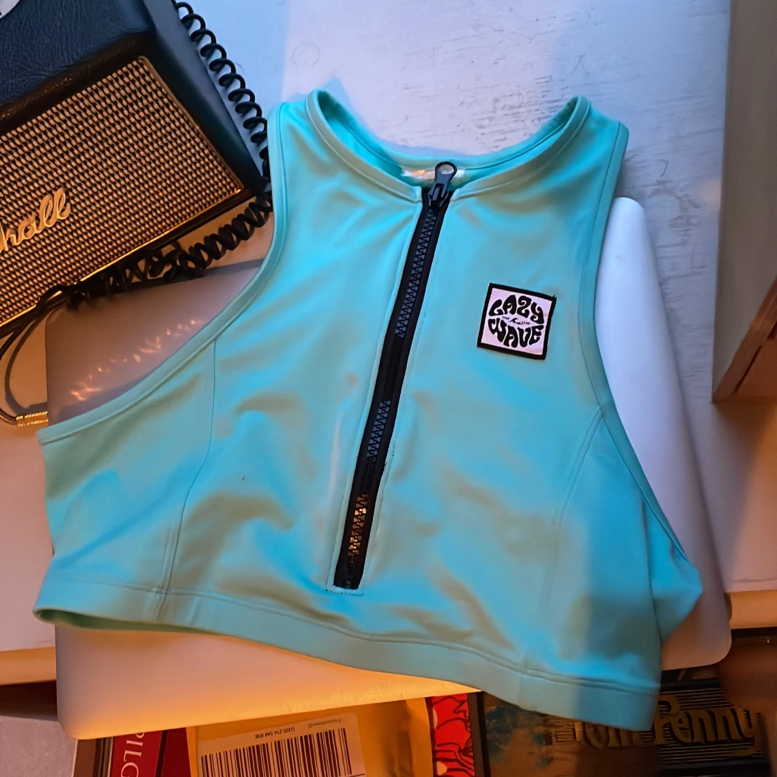 Turkos bikiniöverdel/surftopp från Crazy Wave