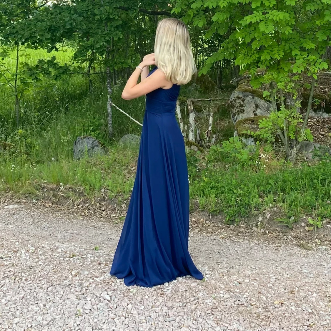 Marinblå långklänning Gino Cerruti XS - 1