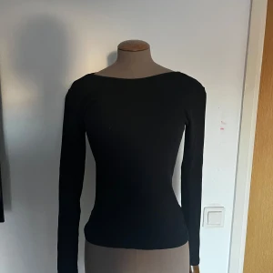 Svart långärmad topp - Snygg svart långärmad topp med en elegant och enkel design. Perfekt för att matcha med olika outfits. 