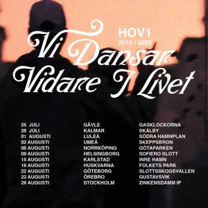 Vi Dansar Vidare I Livet - 2 stycken biljetter till Hov1 2025 den 29 augusti Stockholm Zinkensdamm, 2 stycken biljetter för 2400 (styckvis 1200 per biljett, pris kanske kan diskuteras) 🫶🏼