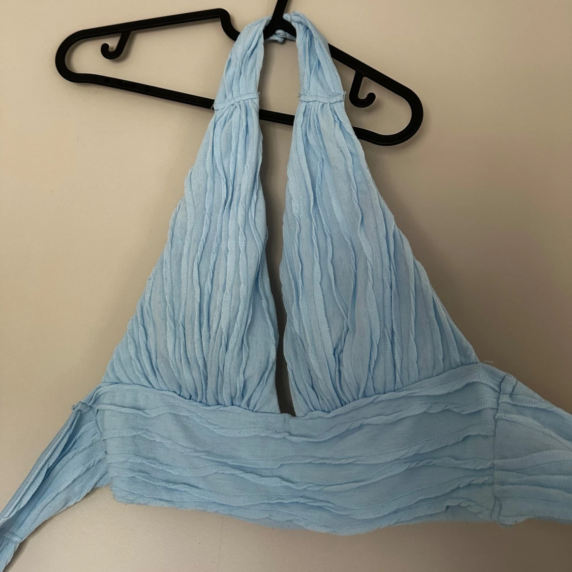 Ljusblå halterneck topp