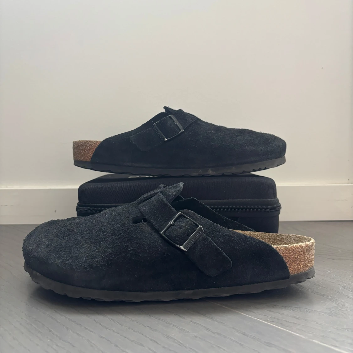 Svarta Birkenstock Boston i mocka