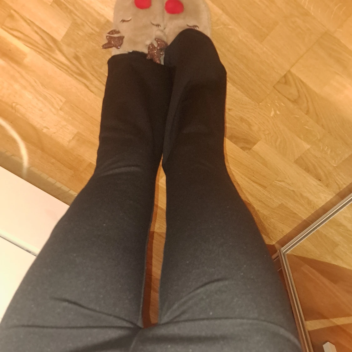 Svarta bootcut byxor med stretch - 1