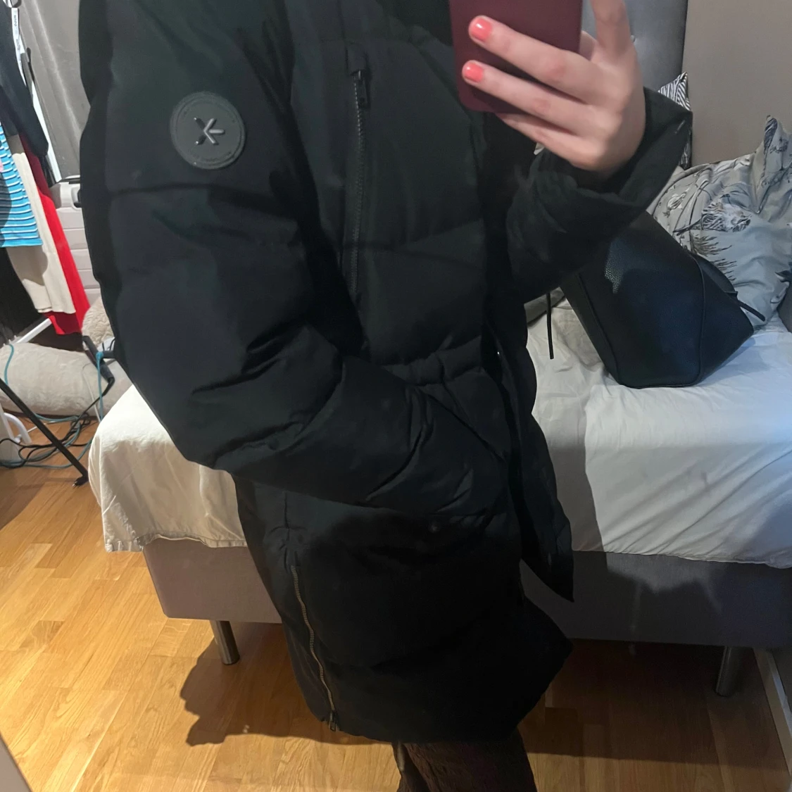 Svart lång dunjacka från Everest - 2