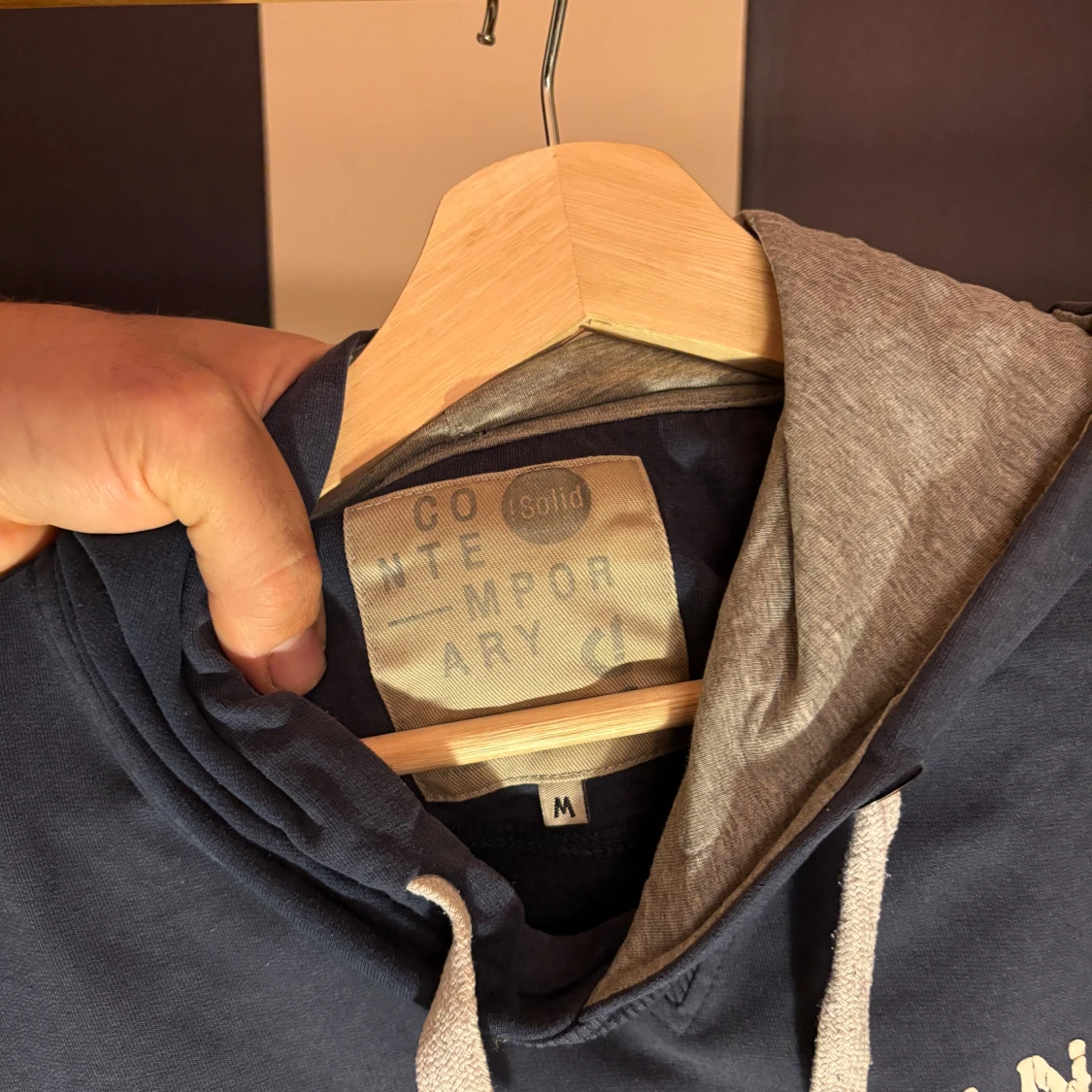 Blå hoodie från Solid med tryck - 2