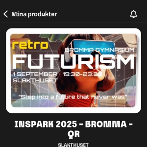INSPARKSBILJETT BROMMA GYMNASIUM  - Säljer en slutsåld insparks biljett till Bromma gymnasium. Den första september! Man får buda lite, har flera intresserade. Orginal pris 270kr!