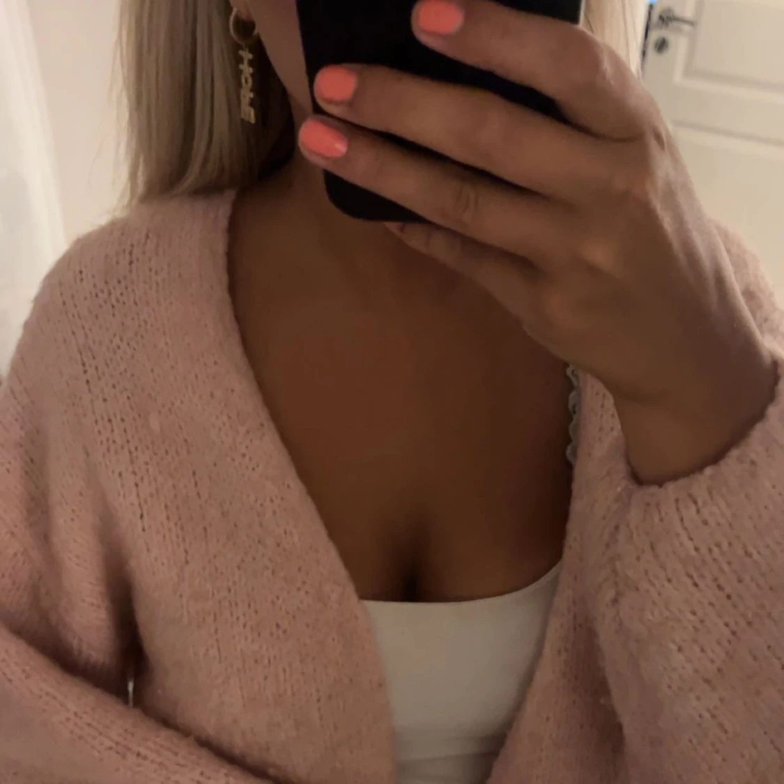 Ljusrosa stickad kofta från Lindex - 1