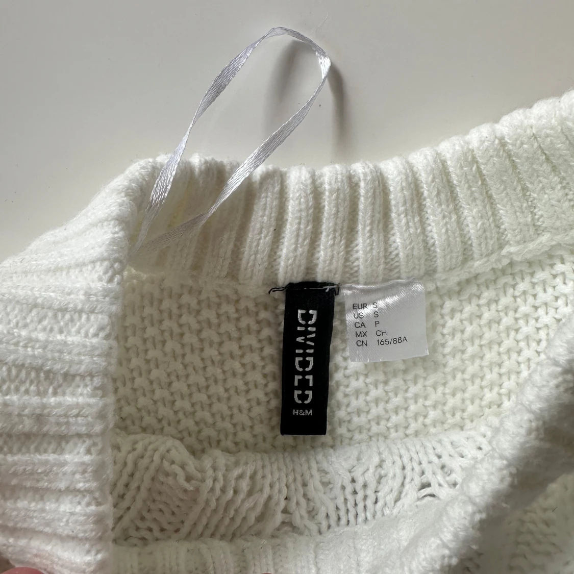 Vit croppad stickad tröja H&M Divided - 1