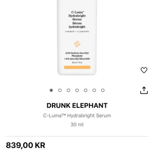 Drunk Elephant C-Luma - Kollar om någon är intresserad av detta serum från Drunk Elephant. Det är C-luma hydrabright serumet. Helt oanvänt och bara stått hos mig i någon månad. Köpt för 839kr säljer för 500kr priset kan diskuteras vid snabb affär