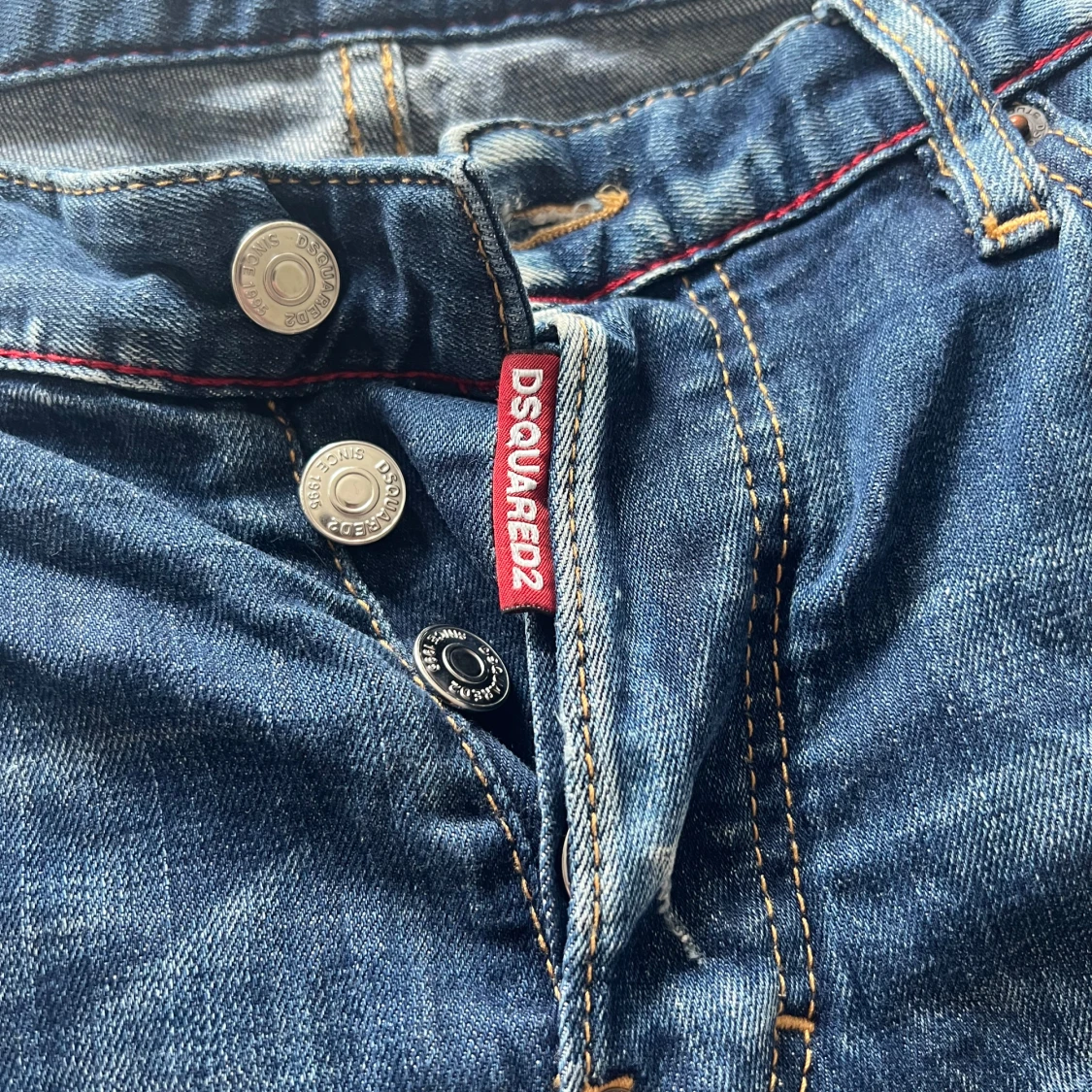 Dsquared2 blå jeans med slitningar - 1