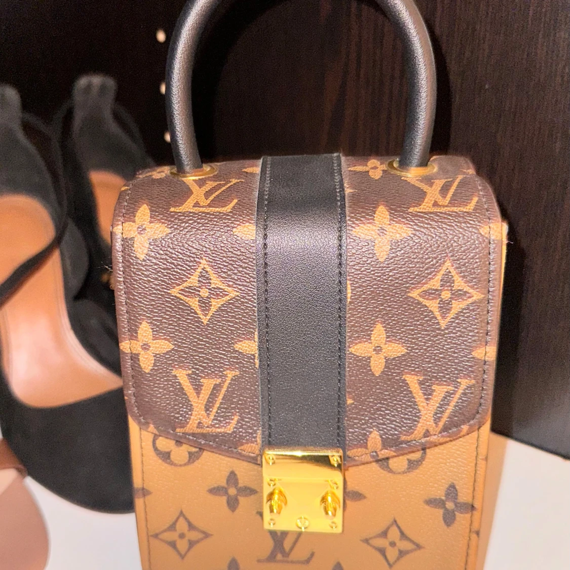 Brun och svart handväska  - 3