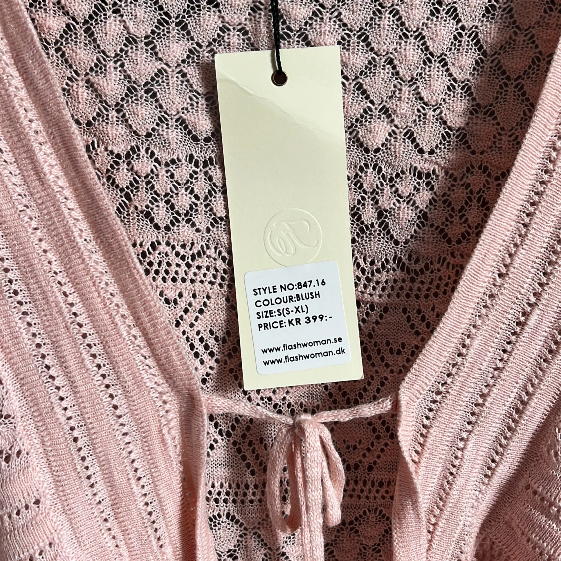 Rosa stickad kofta från Flash Woman - 1