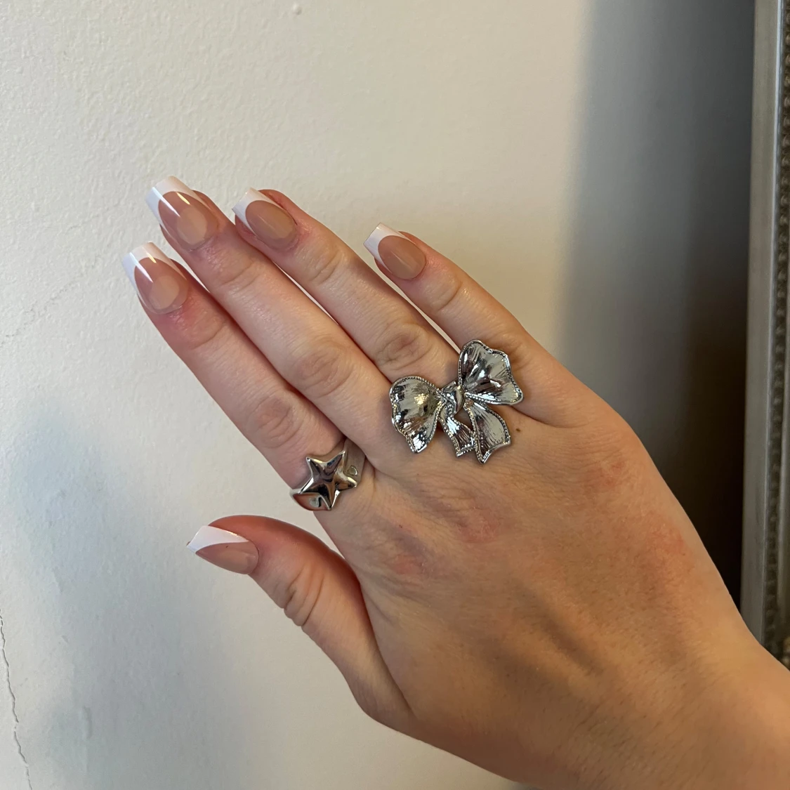 Silver rosett och stjärn ring 