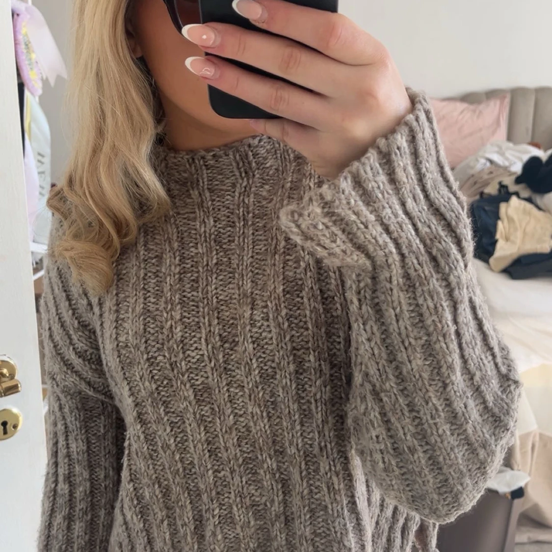 Beige stickad tröja från Pull&Bear