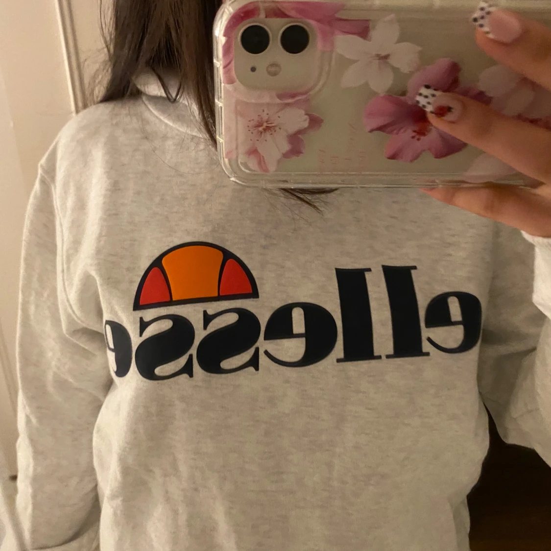 Grå Ellesse hoodie med logga - 1