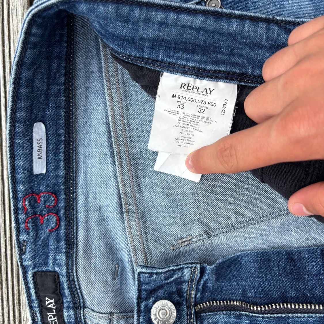 Replay Anbass ljusblå jeans straight fit - 4