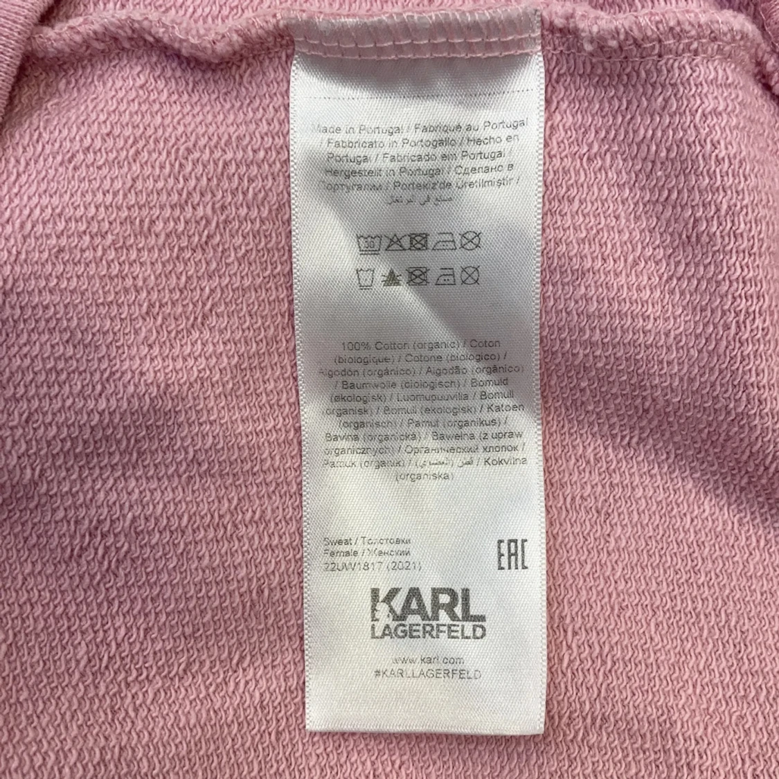 Collegetröja S:M från Karl Lagerfeld Rosa - 4