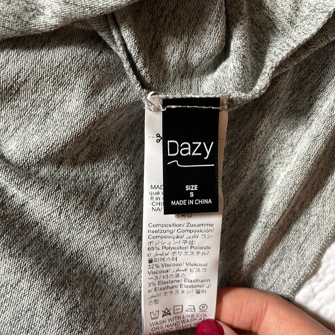 Grå croppad långärmad tröja Dazy - 2
