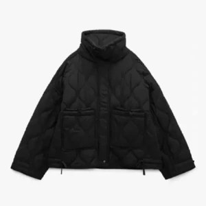 Svart quiltad pufferjacka  - Svart pufferjacka med quiltad design från Zara