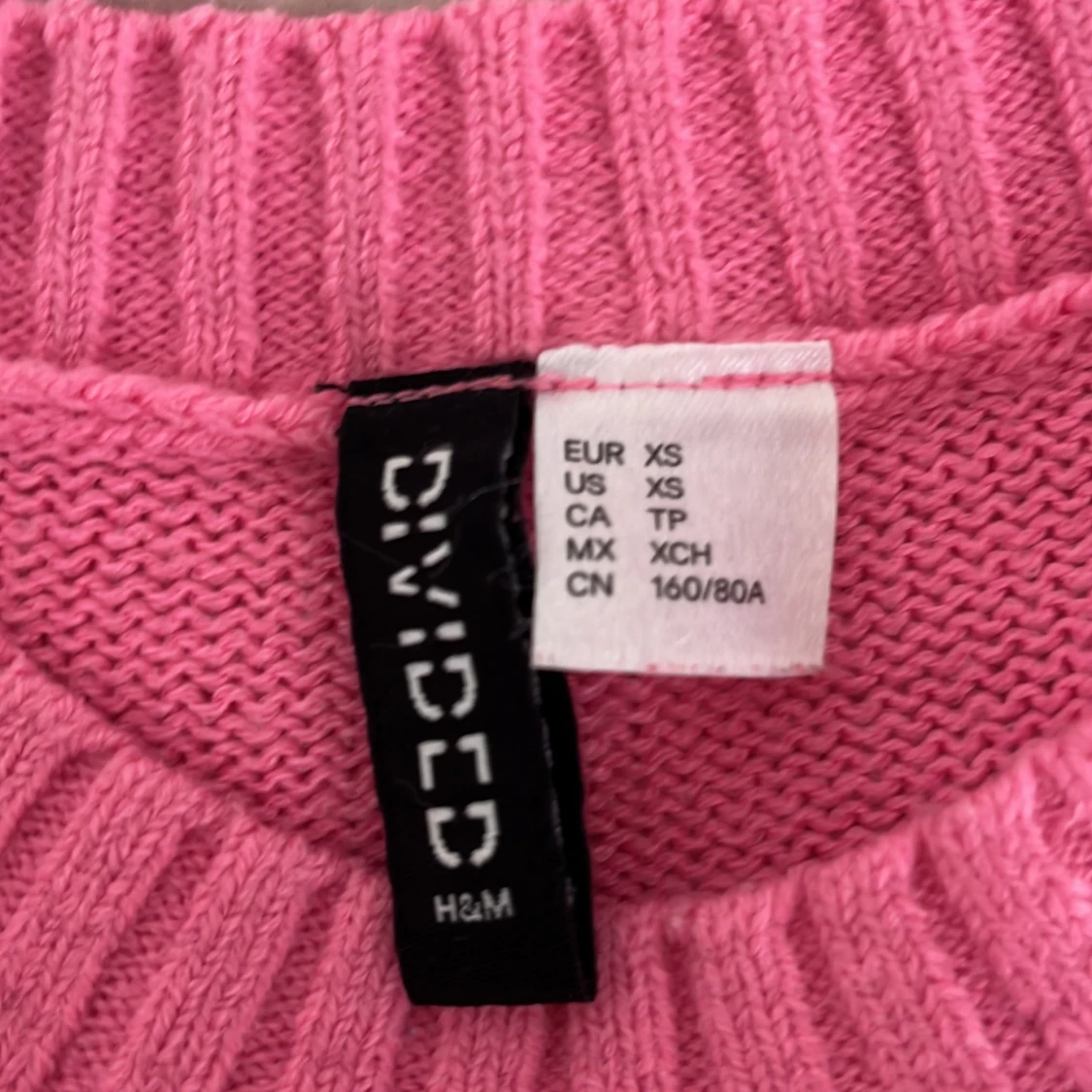 Croppad rosa stickad tröja H&M Divided - 2