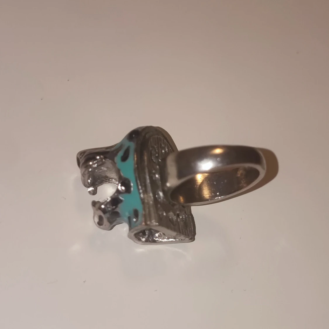 Turkos leopardring i silverfärg - 2