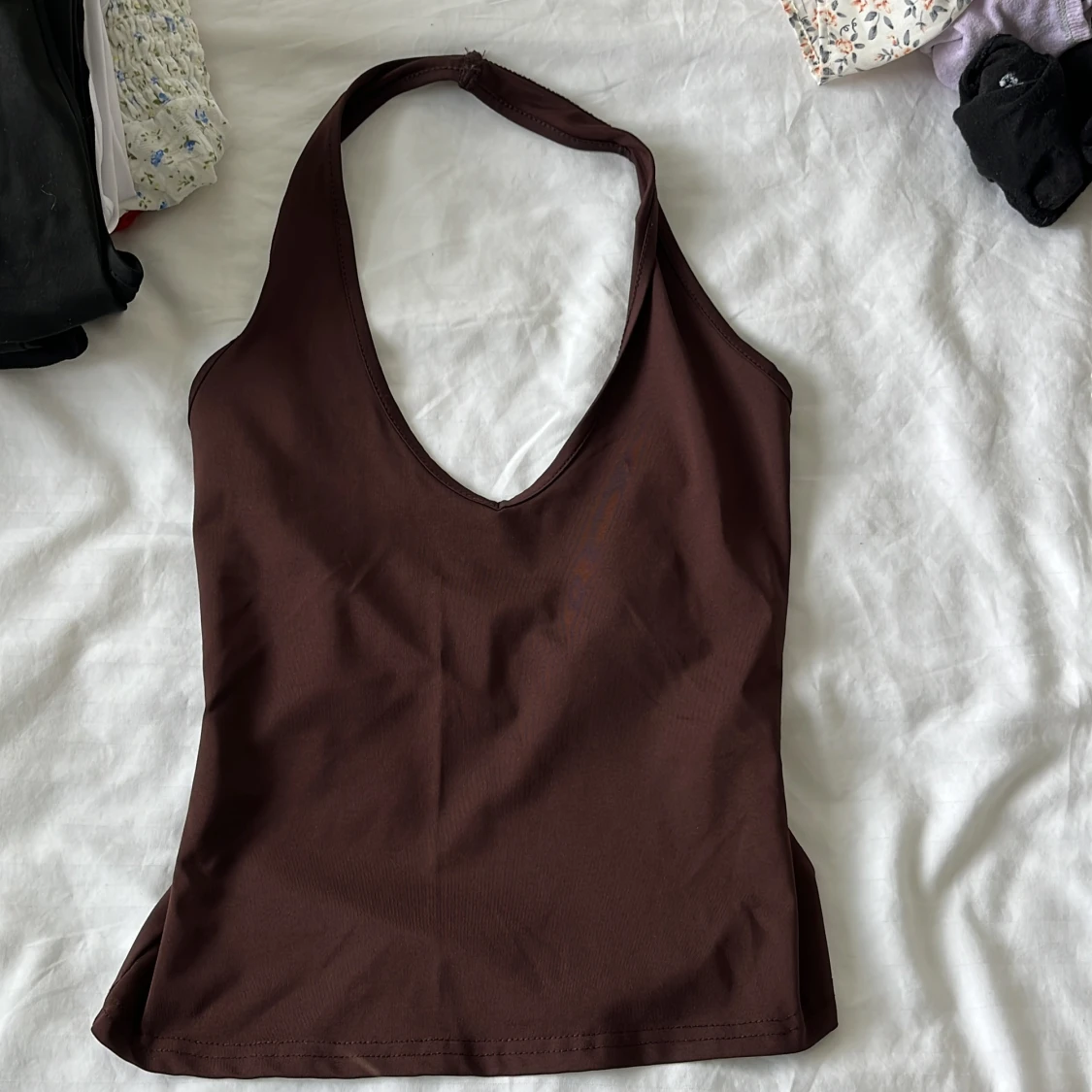 Brun halterneck linne