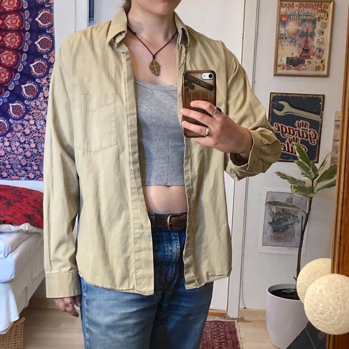 Beige skjorta från KappAhl i bomull, M - 1