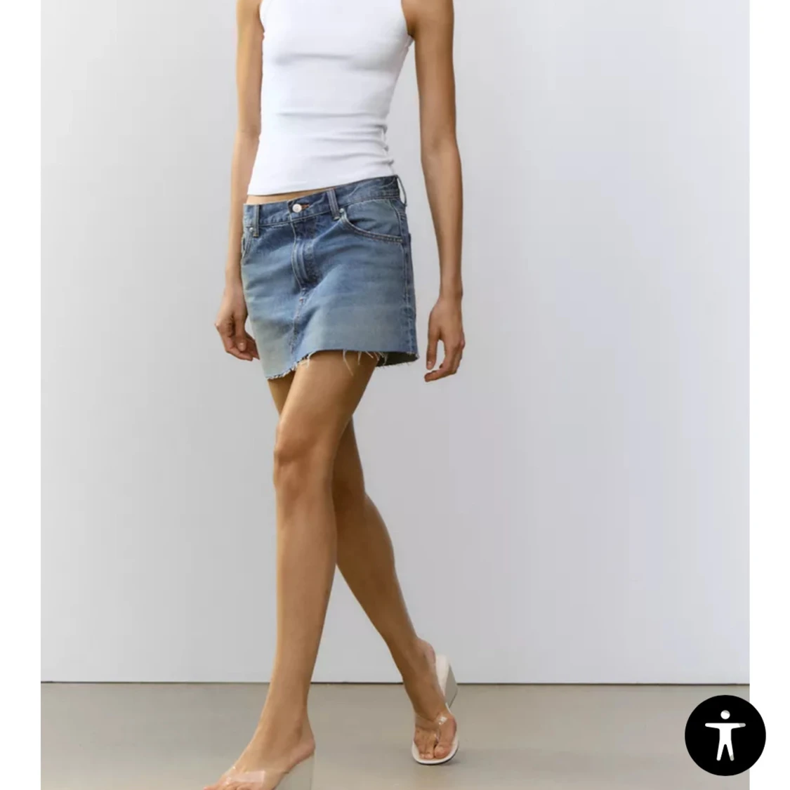 Blå jeanskjol från Zara