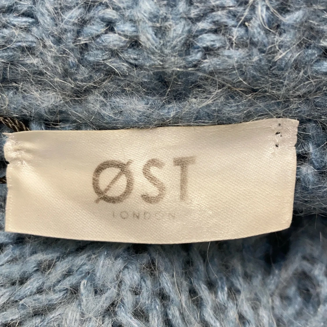 Blå stickad tröja mohair - 2