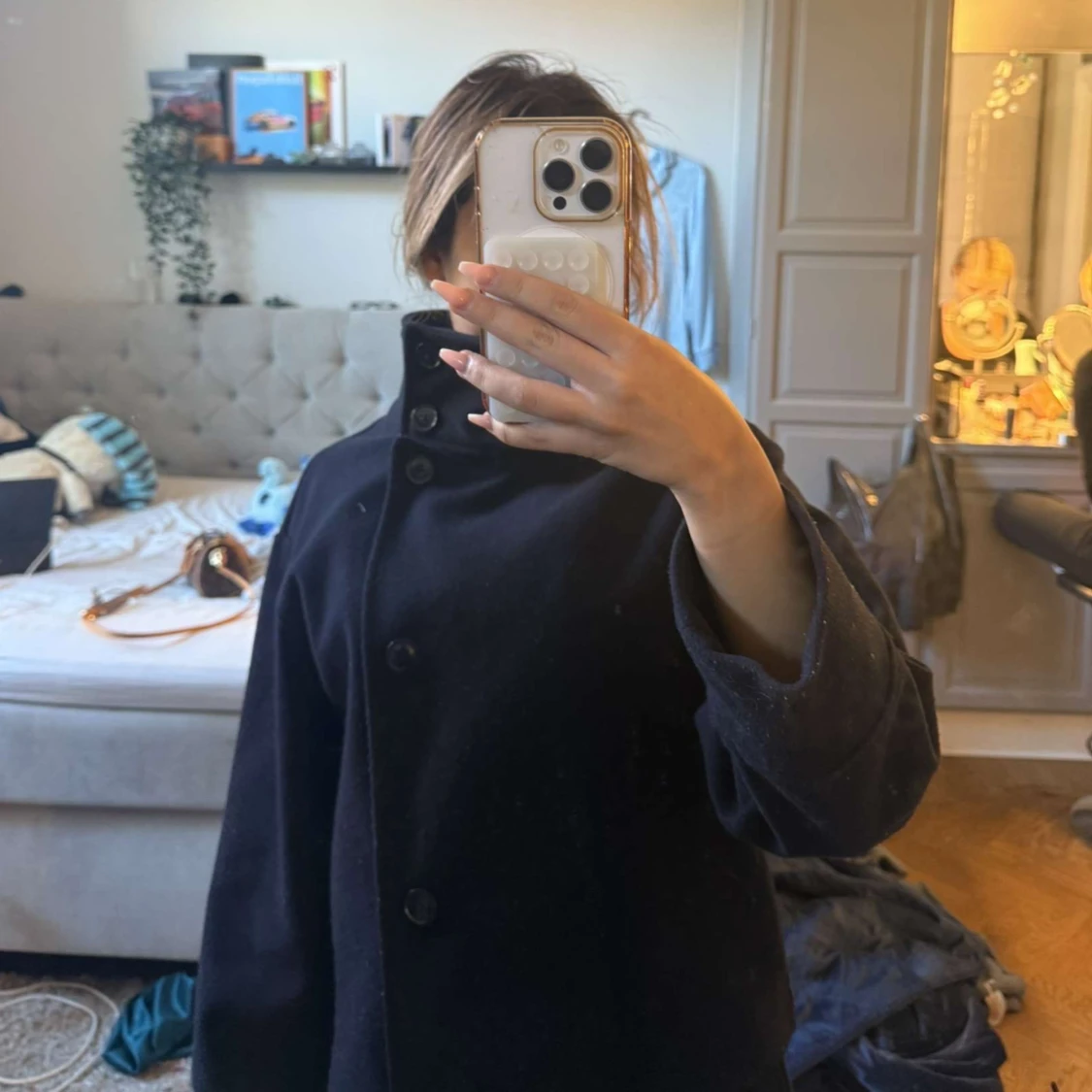 Blå skepparkavaj i ull