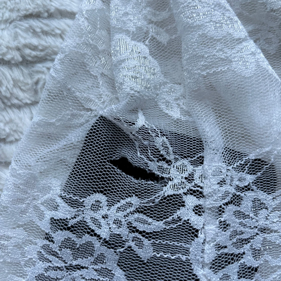 Vit långärmad spetsblus - 3