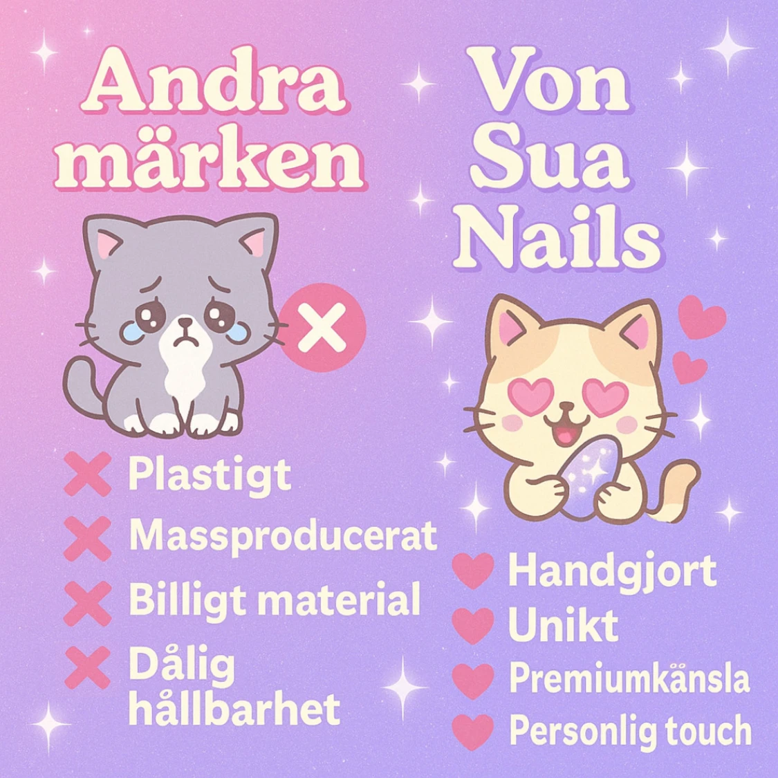 Info om hur man mäter/sätta på lösnaglar/borttagning