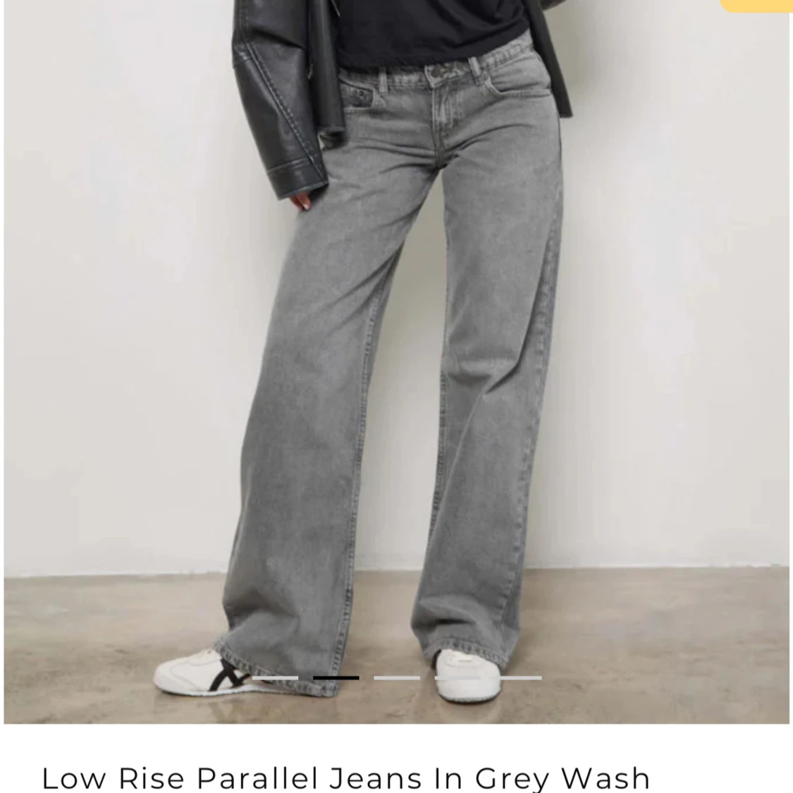 Gråa wide low rise jeans