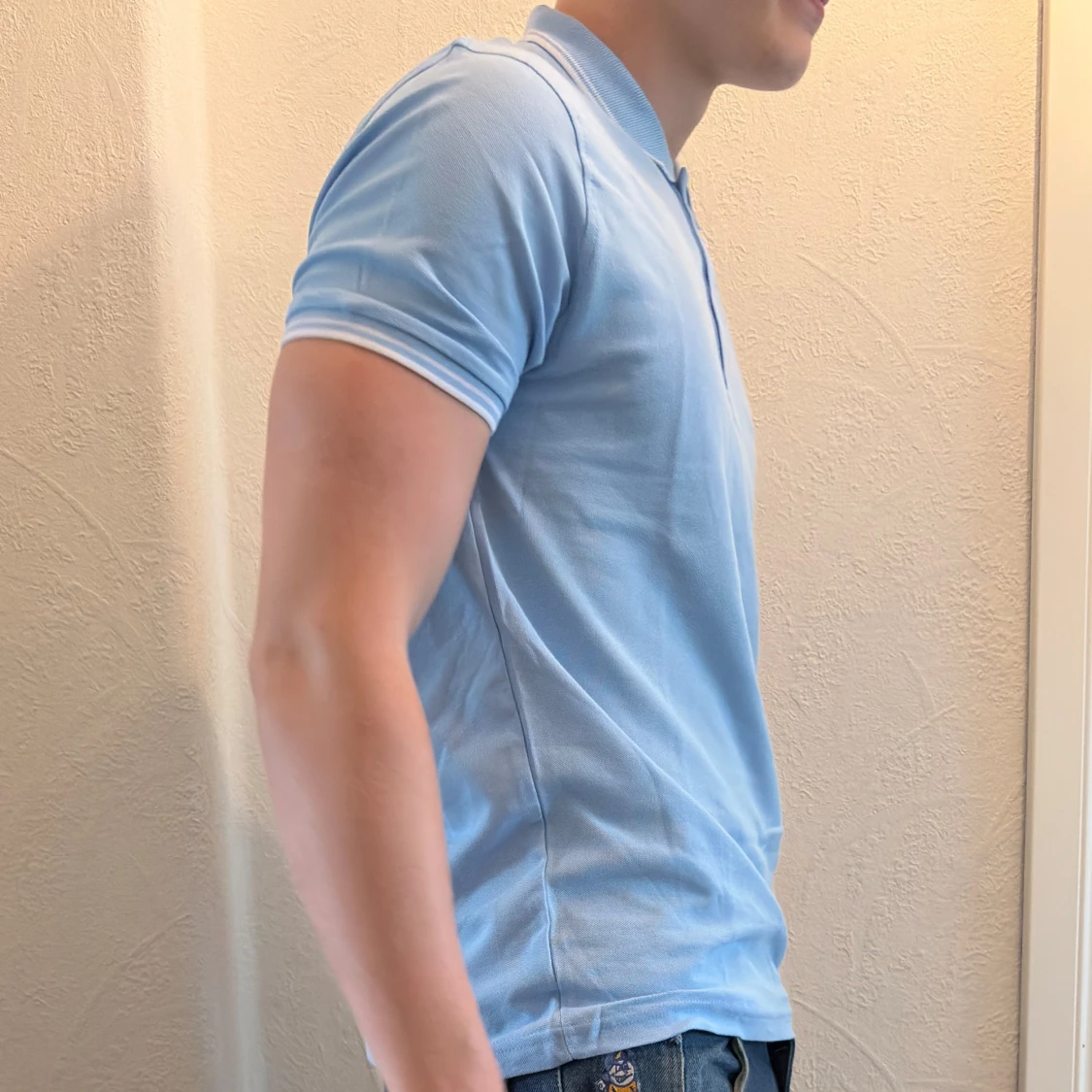 Ljusblå Fred Perry piké t-shirt - 1