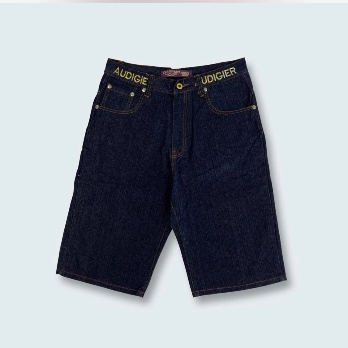 Christian Audigier jeansshorts med broderi - 1