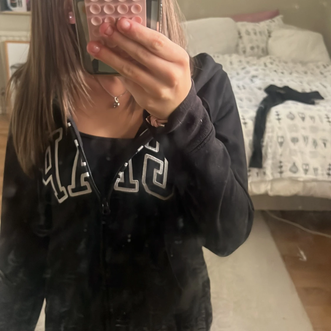 Svart GAP hoodie med dragkedja - 2