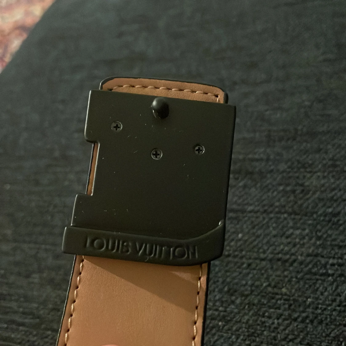 Svart rutigt bälte från Louis Vuitton - 1