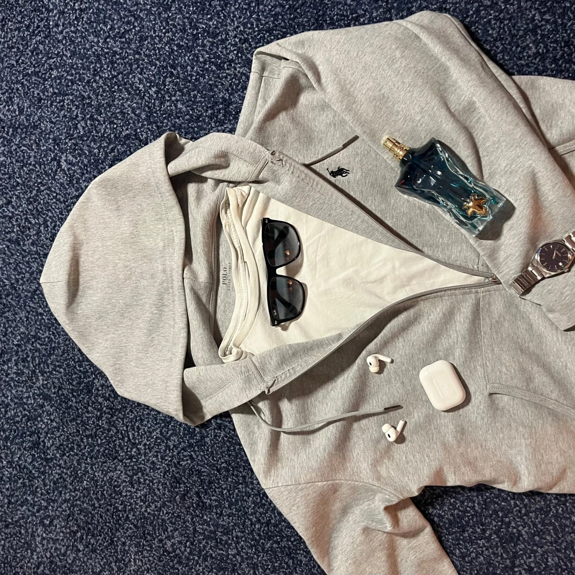 Grå hoodie med dragkedja från Polo Ralph Lauren - 1