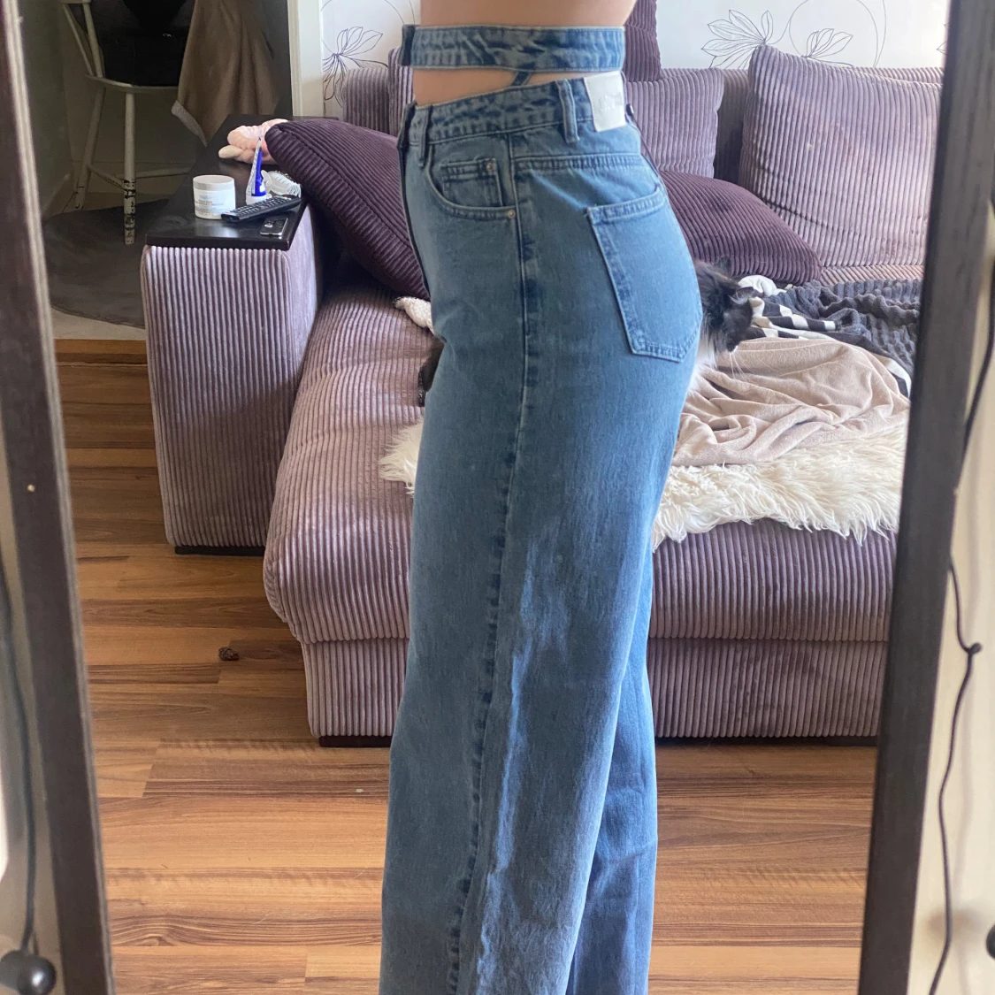 Blå jeansbyxor från Missguided - 1